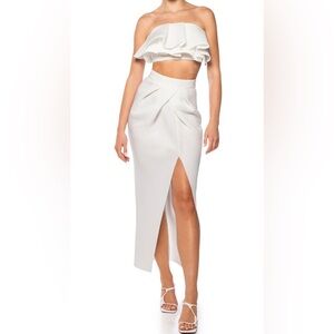 NWT AKIRA Midsummer Ruffle Maxi Skirt and Top Set
